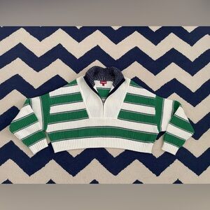 Striped Green and White Sweater